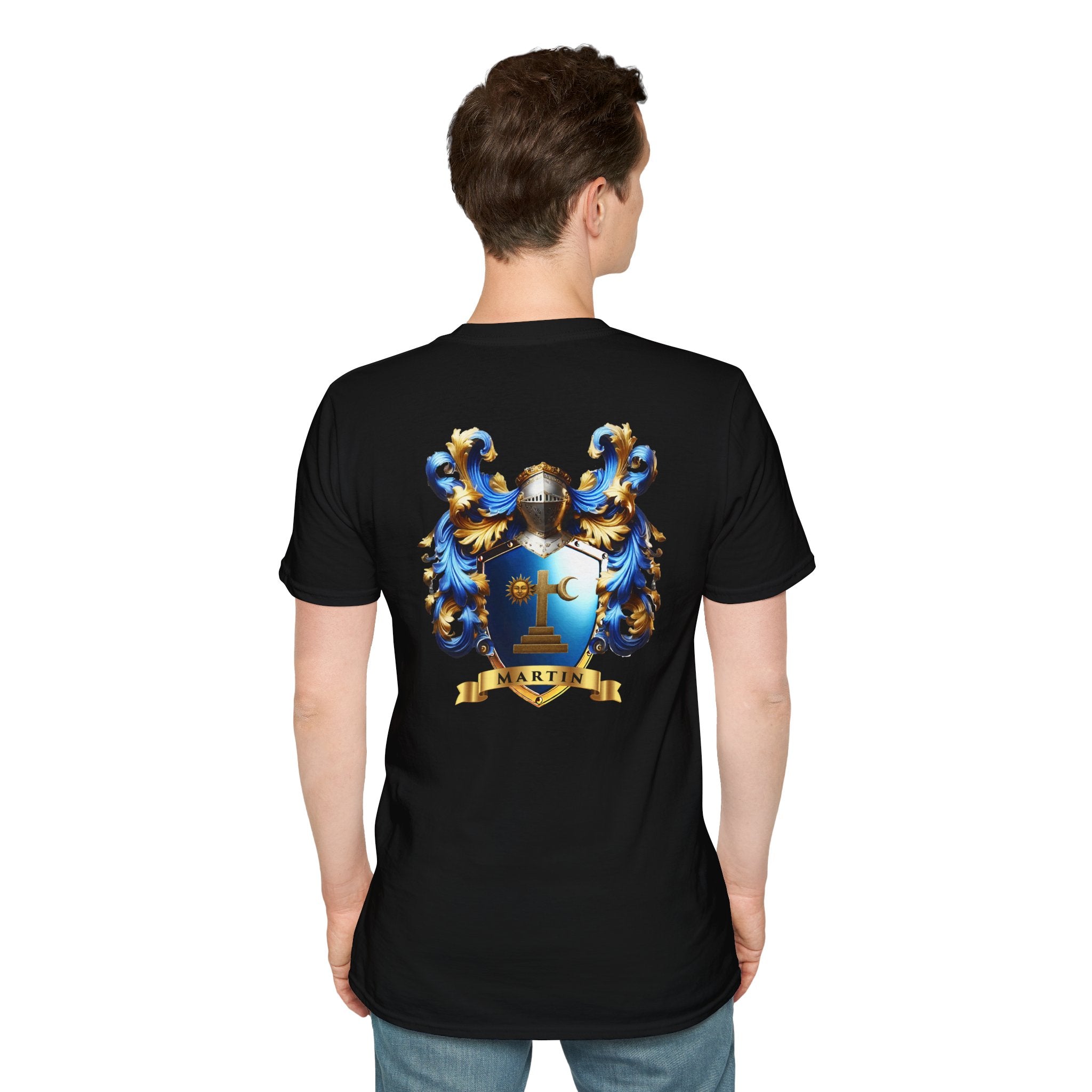 Family Crest Unisex Softstyle T-Shirt - Honor Your Heritage in Comfort