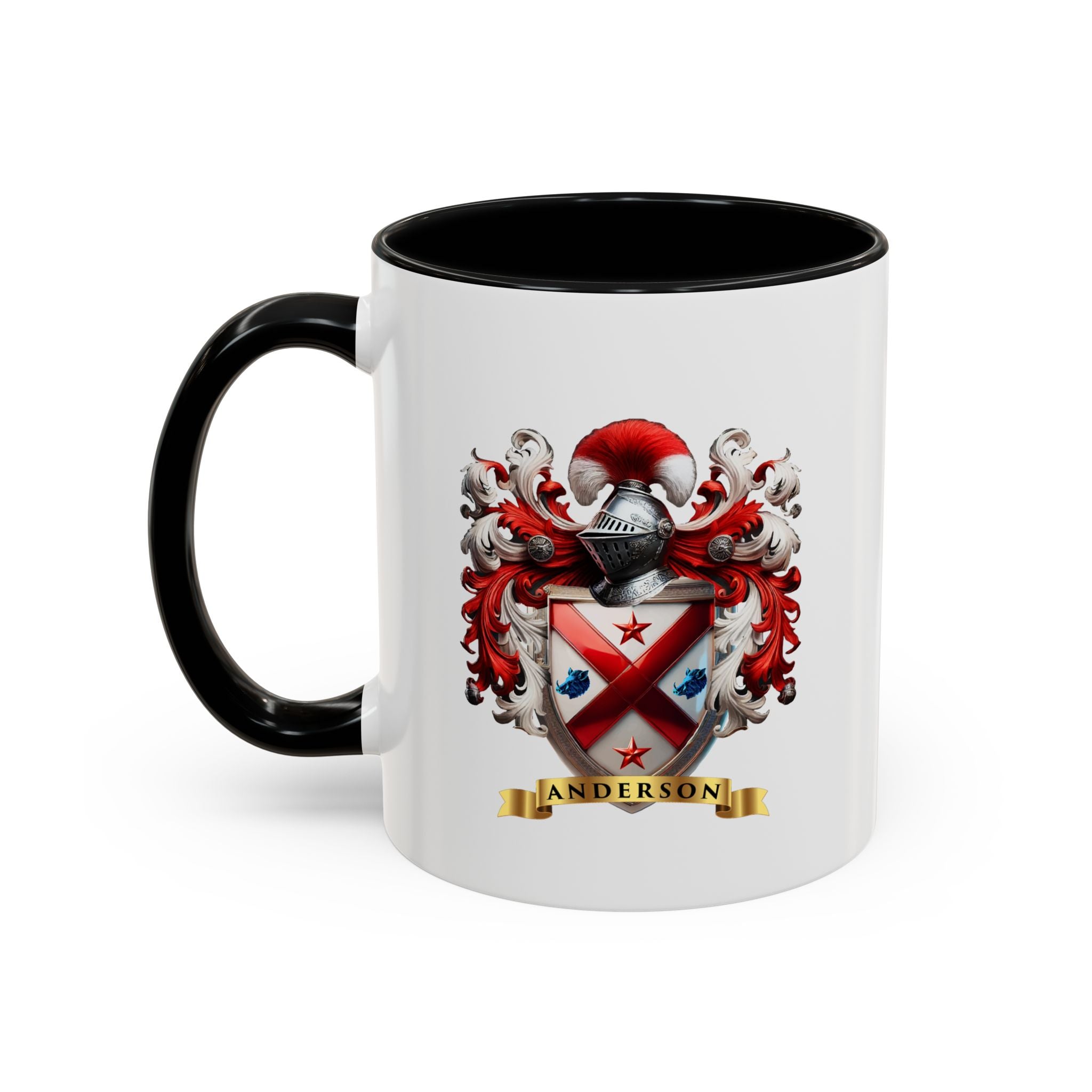 Anderson Family Crest, Complete Heraldic Design Accent Coffee Mug (11, 15oz)