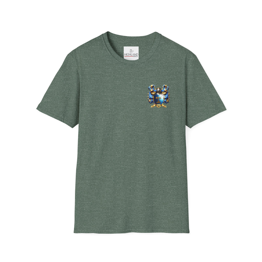 Family Crest Unisex Softstyle T-Shirt - Honor Your Heritage in Comfort
