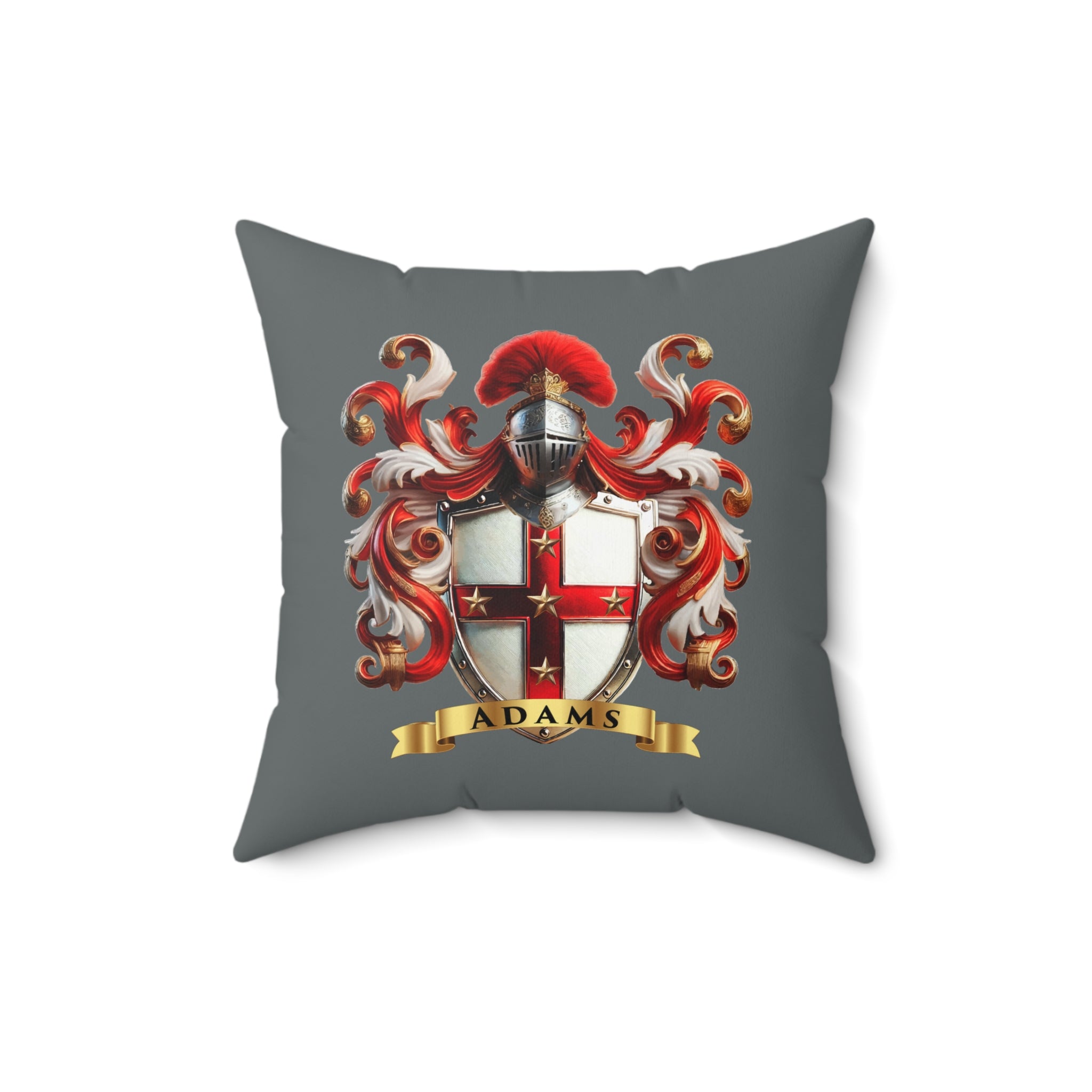 Adams Heraldic Crest Decorative Pillow