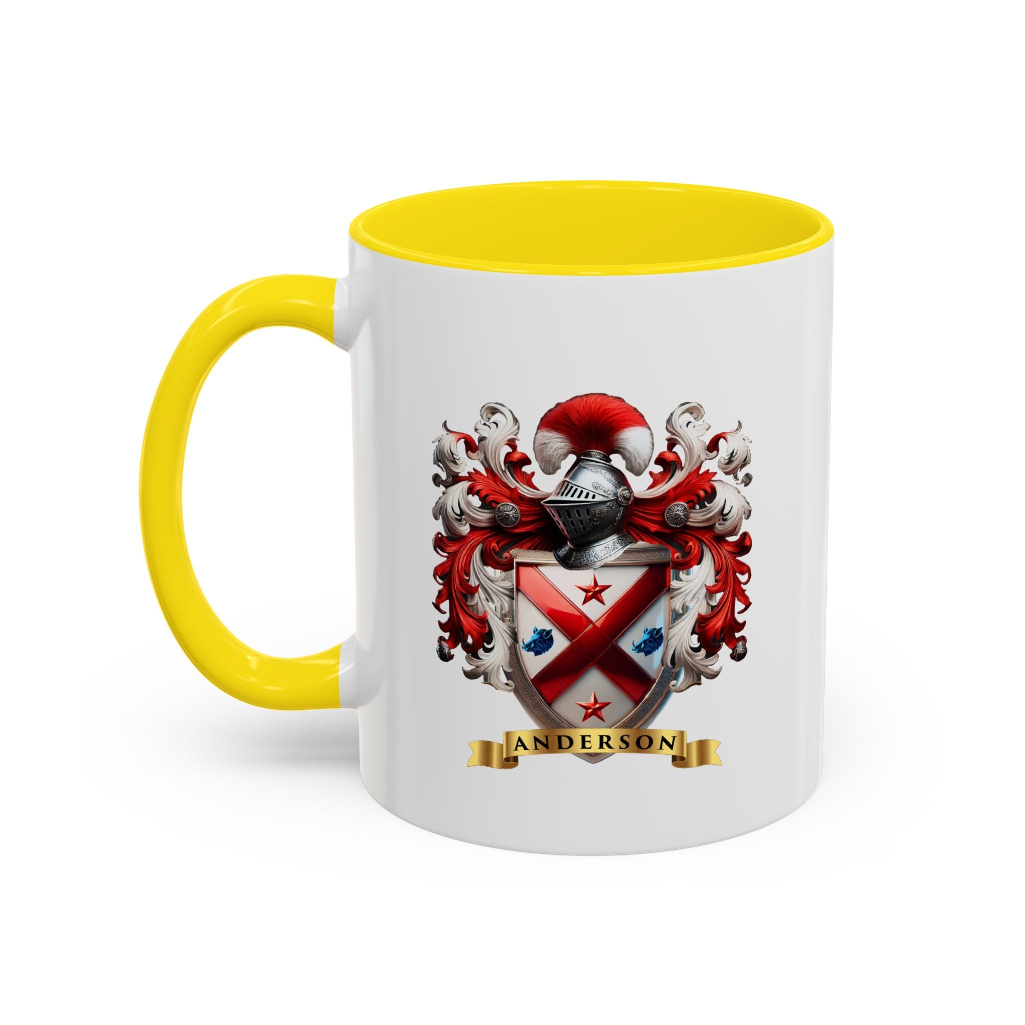 Anderson Family Crest, Complete Heraldic Design Accent Coffee Mug (11, 15oz)