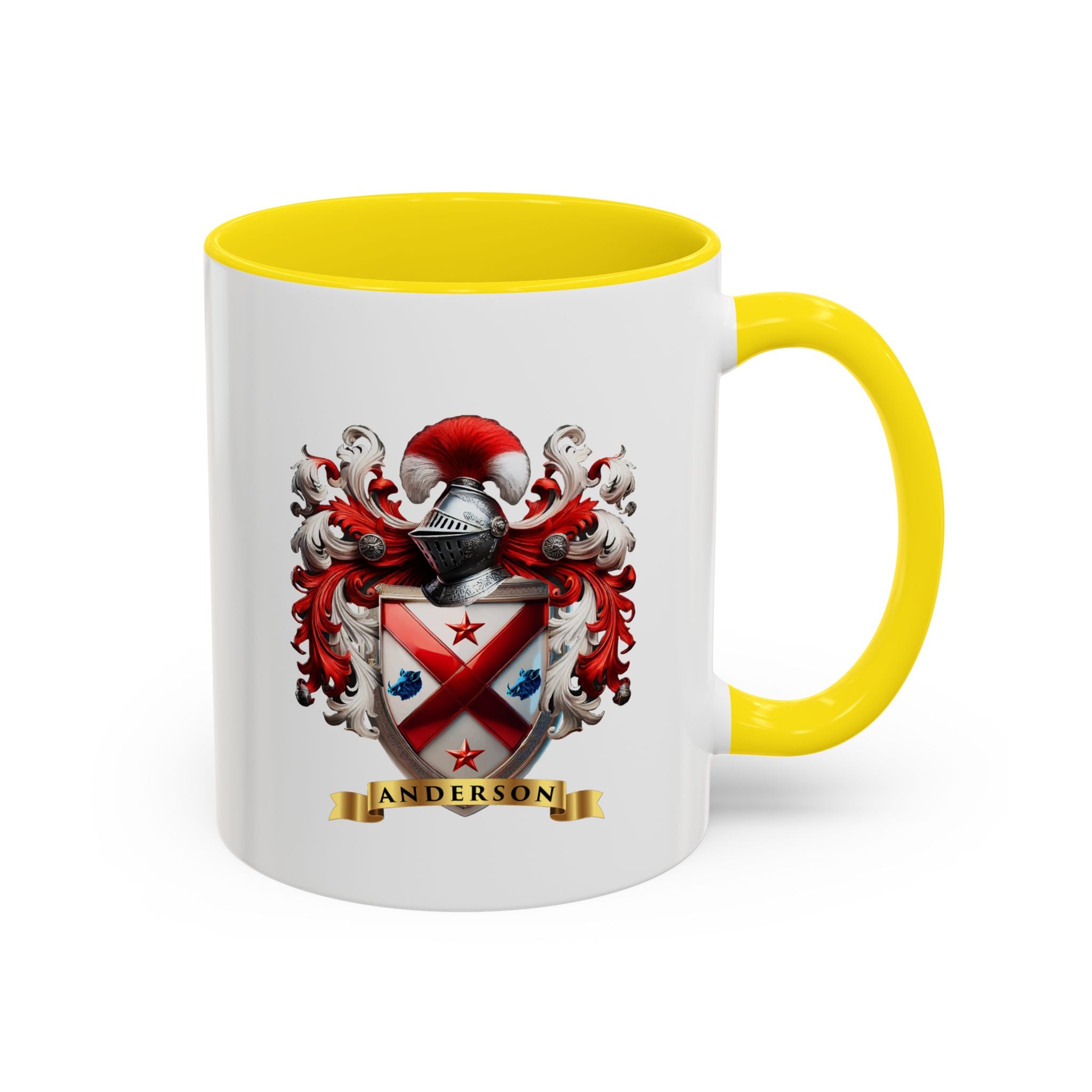 Anderson Family Crest, Complete Heraldic Design Accent Coffee Mug (11, 15oz)
