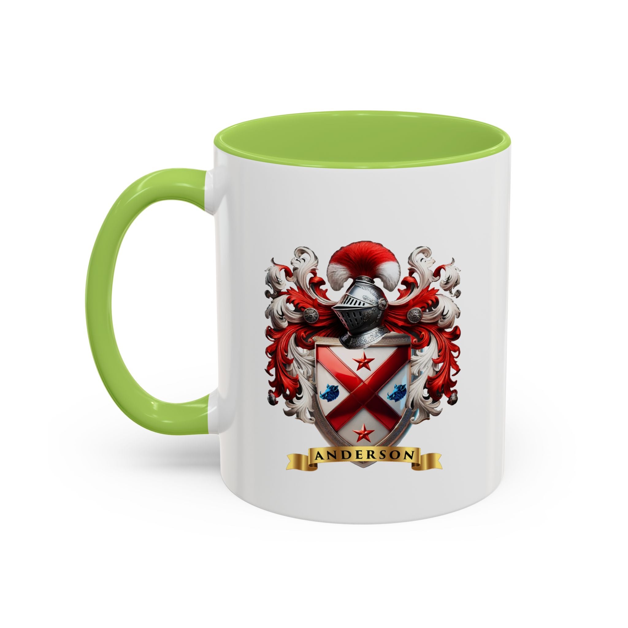Anderson Family Crest, Complete Heraldic Design Accent Coffee Mug (11, 15oz)