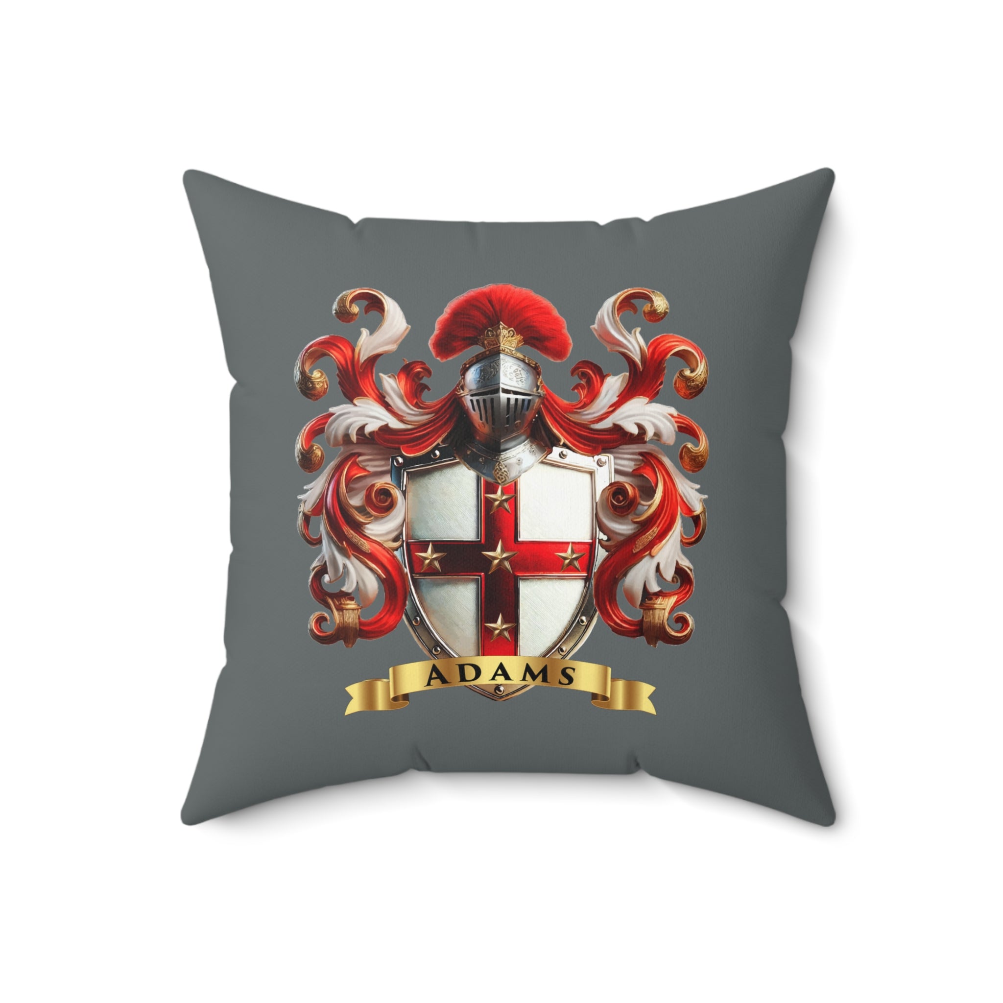 Adams Heraldic Crest Decorative Pillow