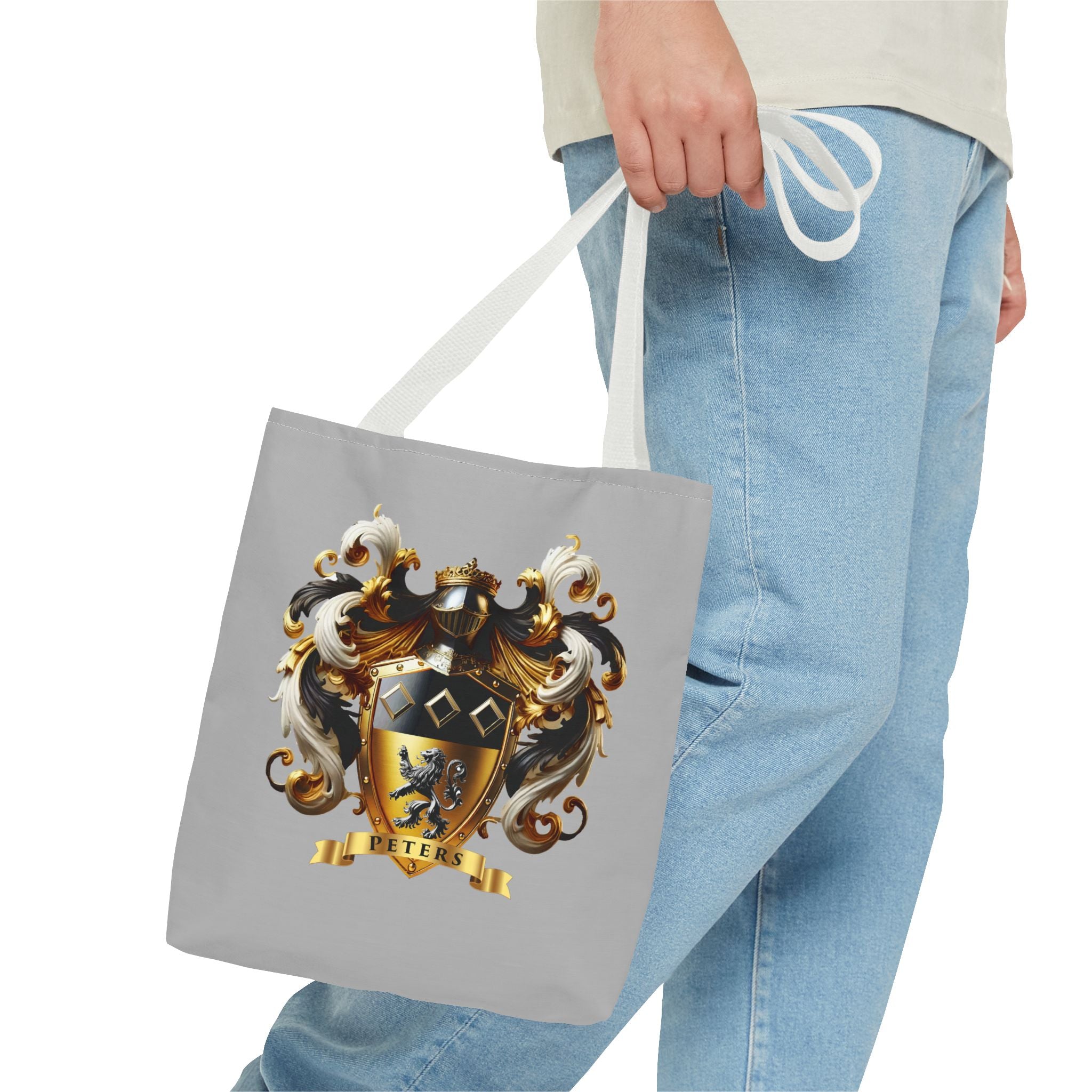 Regal Crest Tote Bag - Elegant Peters Design for Daily Adventures