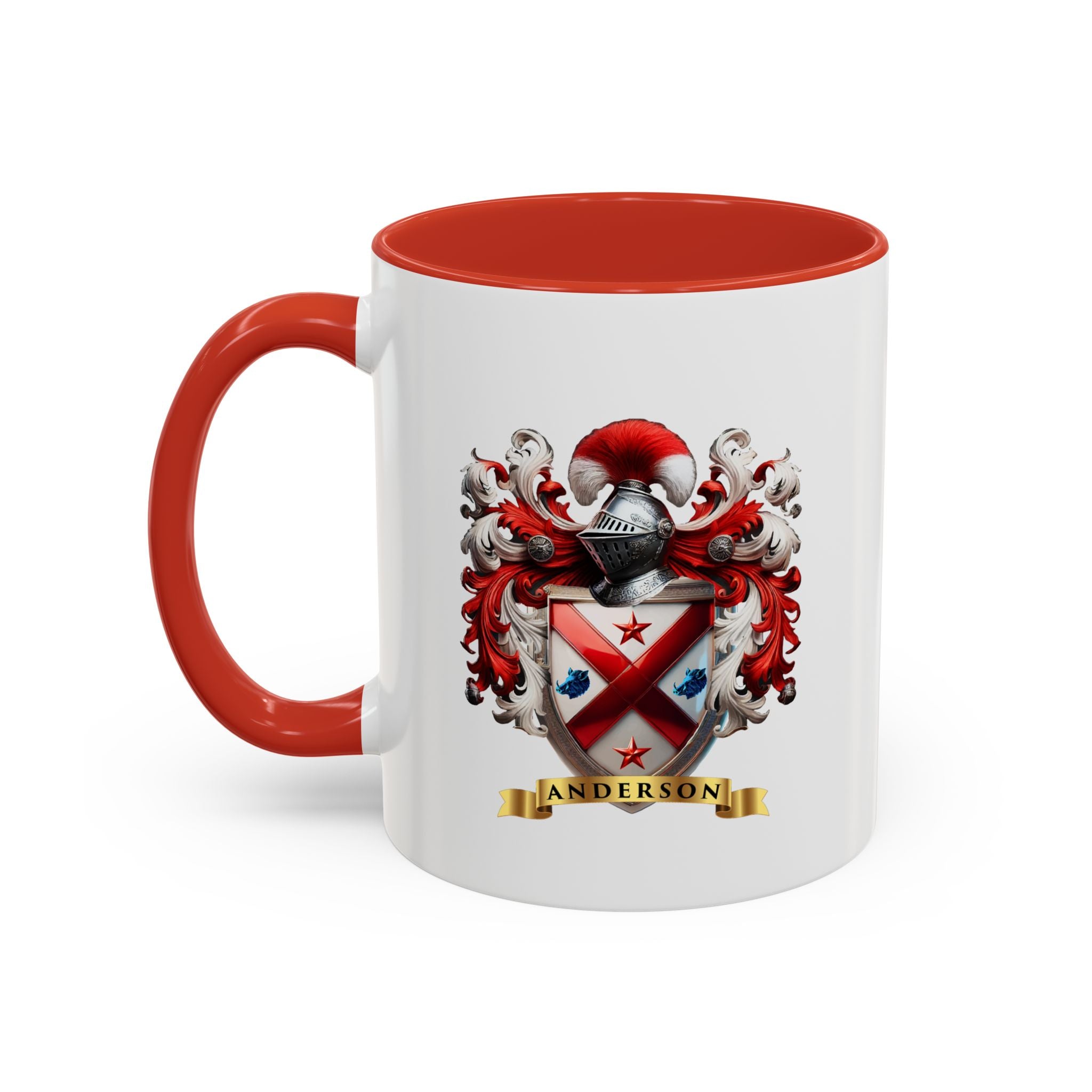 Anderson Family Crest, Complete Heraldic Design Accent Coffee Mug (11, 15oz)