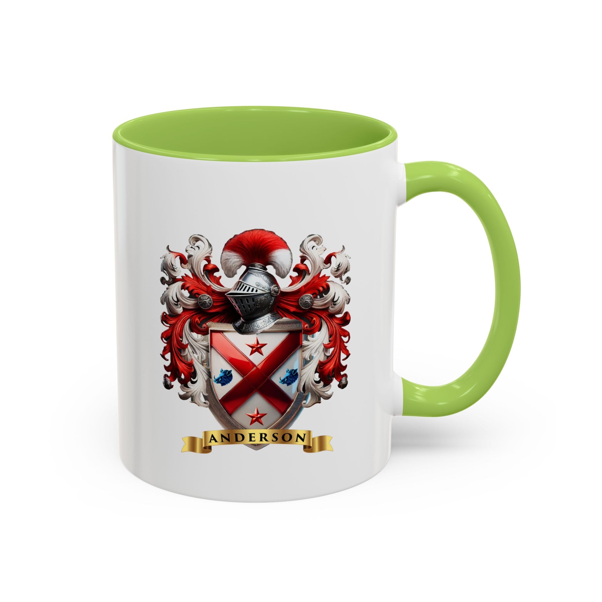 Anderson Family Crest, Complete Heraldic Design Accent Coffee Mug (11, 15oz)