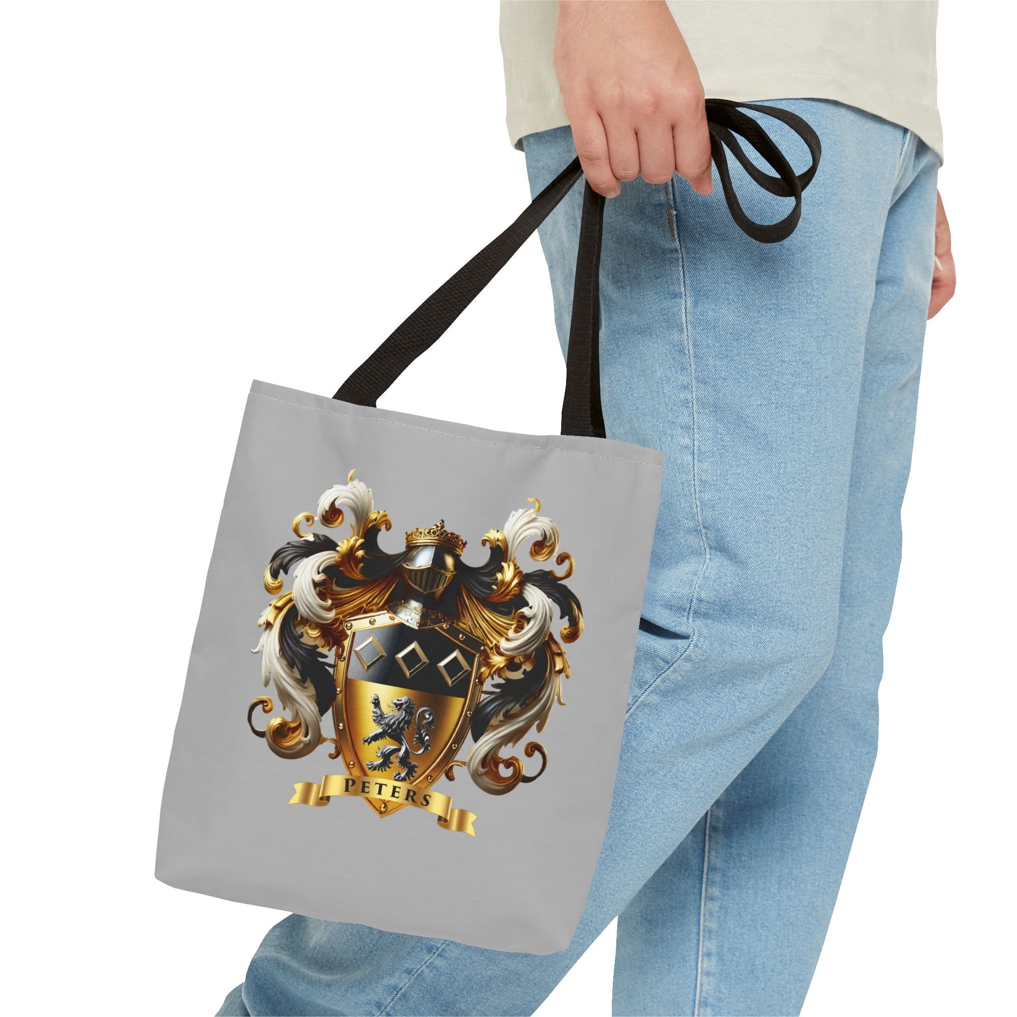 Regal Crest Tote Bag - Elegant Peters Design for Daily Adventures